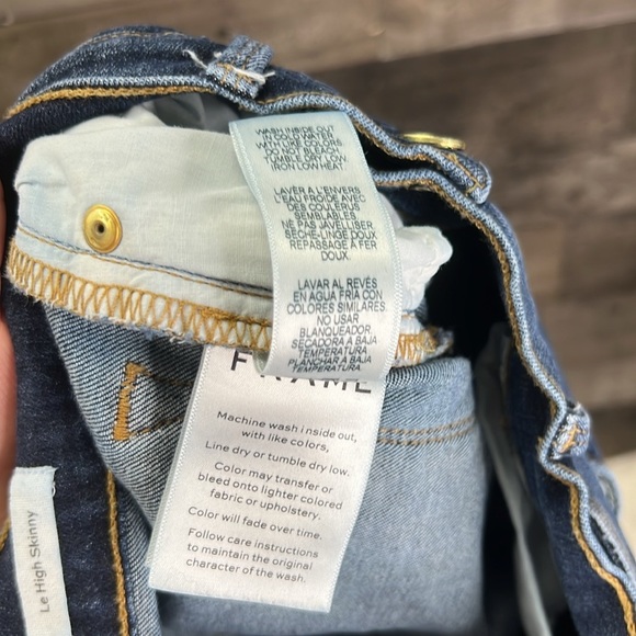 FRAME Le High Distressed Skinny Jeans LHSK231 in Blue Heren - Picture 10 of 10